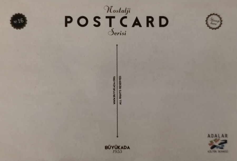 İSTANBUL BÜYÜK ADA 1955 NOSTALJİ SERİSİ POSTACARD  KARTPOSTAL SİYAH BEYAZ OFSET BASKI ARKASI YAZISIZ 14X9 CM