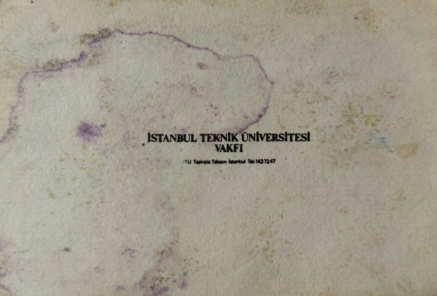 İSTANBUL TEKNİK ÜNİVERSİTESİ VAKFI GRAVUR SİYAH BEYAZ  BASKI İSTANBULDAN PARCALI GECİŞLİ ARKASI BOŞ KARTPOSTAL