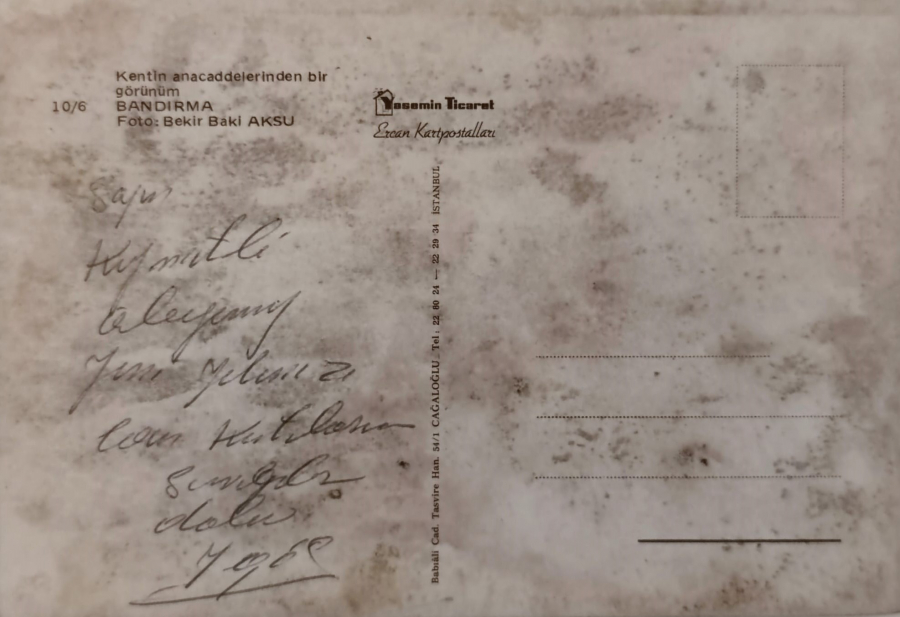 1970 BANDIRMA KARTPOSTAL RENKLİ OFSET BASKI ARKASI YAZILI 