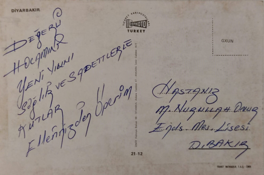  1970 DİYARBAKIR PARCALI KARTPOSTAL RENKLİ OFSET BASKI ARKASI YAZILI 