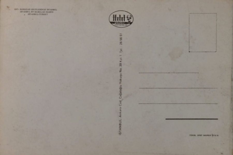 1970 İSTANBUL RAMAZAN GECELERİNDE ŞEHİRDEN GÖRÜNÜŞ KARTPOSTAL RENKLİ OFSET BASKI