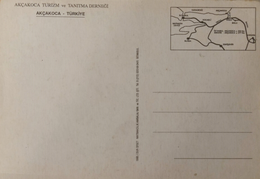  AKCAKOCA  KALE PLAJI GÖRÜNÜŞ KARTPOSTAL RENKLİ OFSET BASKI ARKASI YAZISIZ 