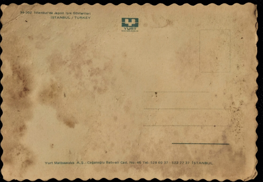 1970 İSTANBUL DA JAPON IŞIK GÖSTERİLERİ GÖRÜNÜŞ  KARTPOSTAL RENKLİ OFSET BASKI