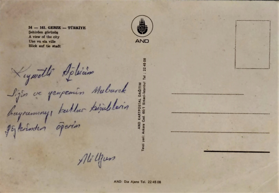 1970 GEBZE ŞEHİRDEN GÖRÜNÜŞ  KARTPOSTAL RENKLİ OFSET BASKI 
