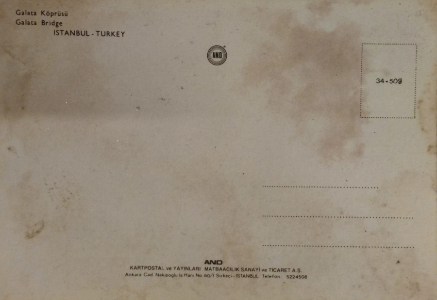 1970 İSTANBUL GALATA KÖPRÜSÜ GÖRÜNÜŞ  KARTPOSTAL RENKLİ OFSET BASKI ARKASI YAZISIZ BOŞ 