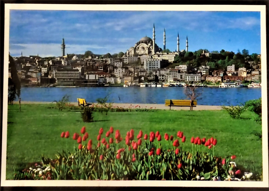 1970 İSTANBUL HALİC VE SULEYMANİYE CAMİİ KARTPOSTAL RENKLİ OFSET BASKI 