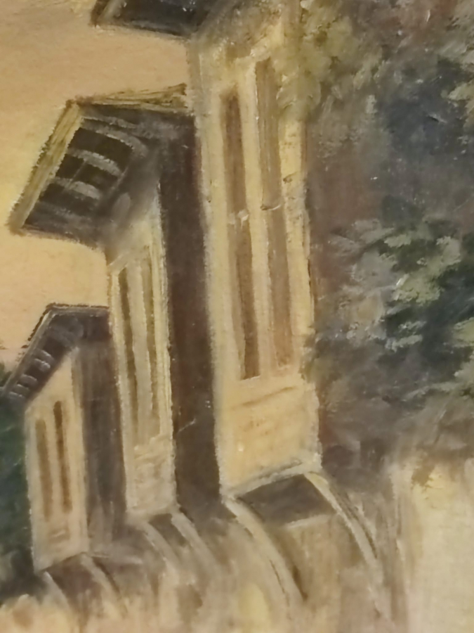 RECEP KAPLAN İMZALI VARAK CERCEVESİNDE KIZ KÜLESİ TUAL ÜZERİNE YAGLI BOYA TABLO