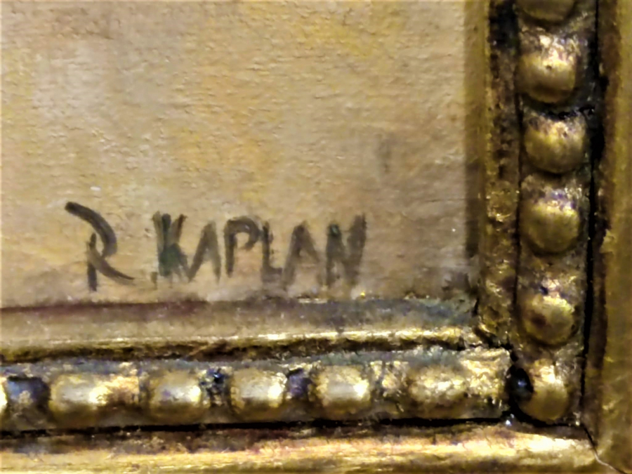 RECEP KAPLAN İMZALI VARAK CERCEVESİNDE KIZ KÜLESİ TUAL ÜZERİNE YAGLI BOYA TABLO