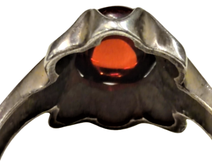 1910 OSMANLI GÜMÜŞ NAR KIRMIZI ATEŞ KEHRİBAR MIHLAMA EL İŞCİLİK YAPIM ERKEK YÜZÜK