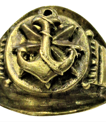 1950 BRONZ ÜZERİ DENİZ YILDIZI VE CIPA HALAT OLAN EL YAPIM USTA İŞİ ERKEK YÜZÜK