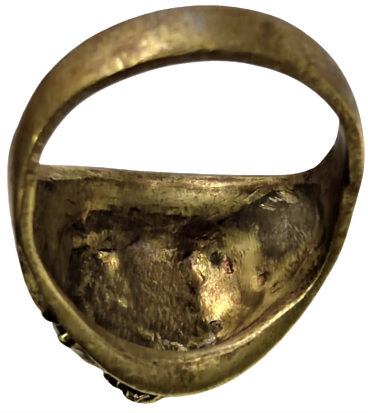 1950 BRONZ ÜZERİ DENİZ YILDIZI VE CIPA HALAT OLAN EL YAPIM USTA İŞİ ERKEK YÜZÜK