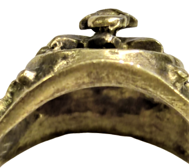 1950 BRONZ ÜZERİ DENİZ YILDIZI VE CIPA HALAT OLAN EL YAPIM USTA İŞİ ERKEK YÜZÜK