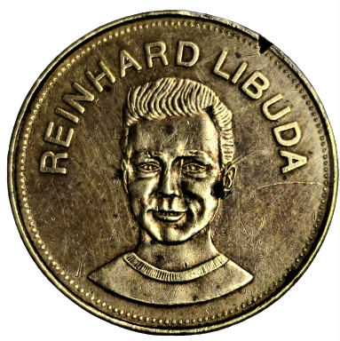 SHELL TRAUM ELF 1969 REINHARD LİBUDA  CELİK KK8.1 PİRİNC KAPLAMA YUVARLAK FORMDA JETON