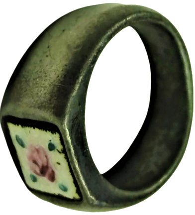 1930 ÖZEL TASARIM EL TESVİYE İŞİ ÜZERİ SICAK NİNELİ PİRİNC ERKEK YÜZÜK İC CAPI 23,5 MM MİNE KISMI 1 CM X1 CM 