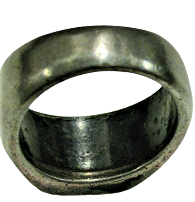 1930 ÖZEL TASARIM EL TESVİYE İŞİ ÜZERİ SICAK NİNELİ PİRİNC ERKEK YÜZÜK İC CAPI 23,5 MM MİNE KISMI 1 CM X1 CM 