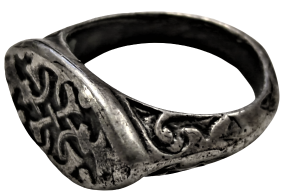 1900 OSMANLI ÖZEL ELİPS TASARIM GÜMÜŞ ÜZERİ TASAVVUFDA SONSUZ AŞK SEVGİ GÖRSELLİ YÜZÜK