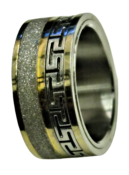 JP JACK PIERRE S.STEEL 7 OZEL TASARIM CELİK KROM VE ALTIN KAPLAMA TOZ KRISTAL KAPLAMA YÜZÜK