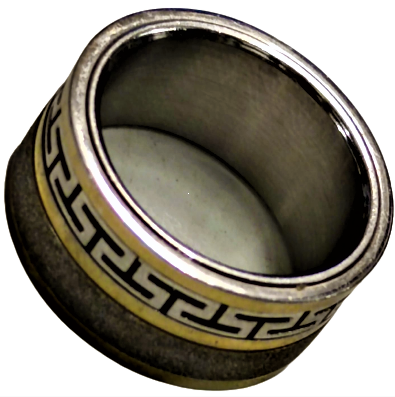 JP JACK PIERRE S.STEEL 7 OZEL TASARIM CELİK KROM VE ALTIN KAPLAMA TOZ KRISTAL KAPLAMA YÜZÜK