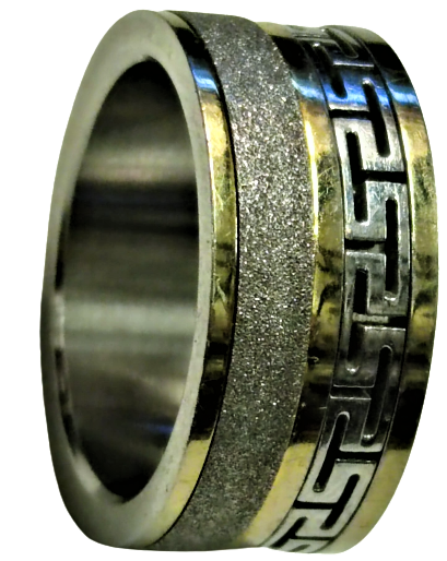 JP JACK PIERRE S.STEEL 7 OZEL TASARIM CELİK KROM VE ALTIN KAPLAMA TOZ KRISTAL KAPLAMA YÜZÜK