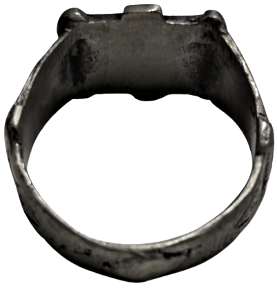 OSMANLI YAPIM TESVİYE EL USTA İŞİ ÜZERİ EL KAZIMA AYET YAZILI GÜMÜŞ YÜZÜK