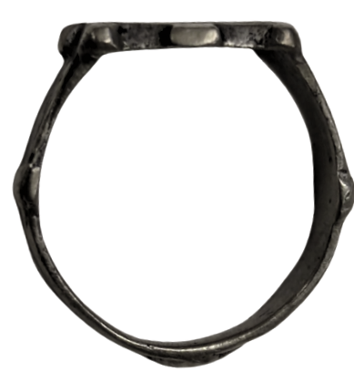 OSMANLI YAPIM TESVİYE EL USTA İŞİ ÜZERİ EL KAZIMA AYET YAZILI GÜMÜŞ YÜZÜK