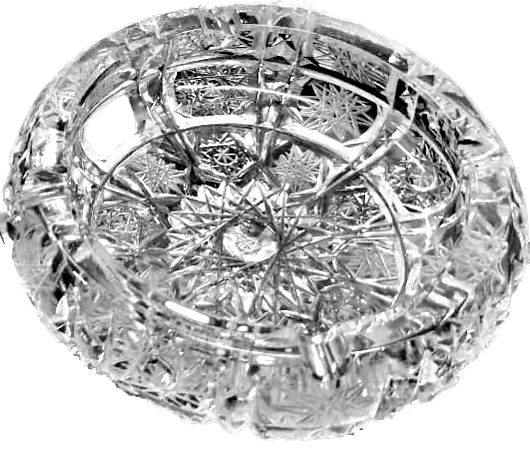 KRISTAL BİLLÜR KESME CAM EL İŞCİLİKLİ SORUNSUZ MASA SEHBA ÜZERİ KÜLLÜK ÖLCÜLER 12,3 CM CAPINDA YÜKSEKLİK  3.5 CM