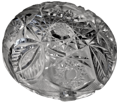 KRISTAL BİLLÜR KESME CAM EL İŞCİLİKLİ SORUNSUZ MASA SEHBA ÜZERİ KÜLLÜK ÖLCÜLER 12,3 CM CAPINDA YÜKSEKLİK  3.5 CM