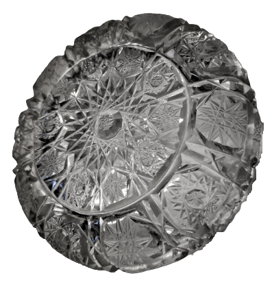 MASA SEHBA  ÜZERİ KULLUK KRISTAL KESME CAM EL İŞCİLİKLİ 12 CM CAP  3.5 YUKSEKLİK SORUNSUZDUR