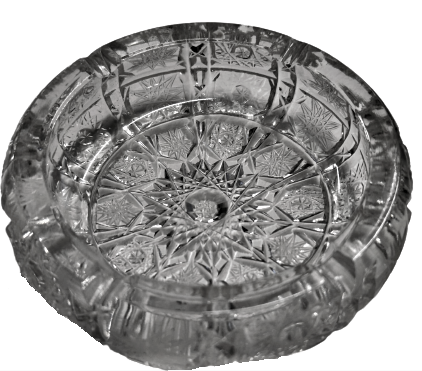 MASA SEHBA  ÜZERİ KULLUK KRISTAL KESME CAM EL İŞCİLİKLİ 12 CM CAP  3.5 YUKSEKLİK SORUNSUZDUR