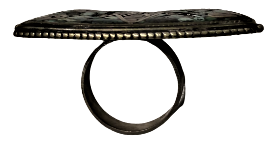 MİKRO MOZAİK MAVİ YEŞİL BORDO TONLARDA DİZAY EDİLMİŞ TAMAMI ÖZEL EL İŞCİLİKLİ İTALYAN TASARIM GÜMÜŞ YÜZÜK 