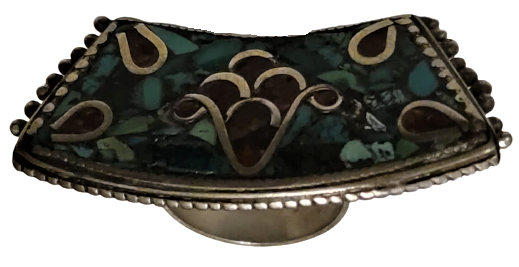 MİKRO MOZAİK MAVİ YEŞİL BORDO TONLARDA DİZAY EDİLMİŞ TAMAMI ÖZEL EL İŞCİLİKLİ İTALYAN TASARIM GÜMÜŞ YÜZÜK 