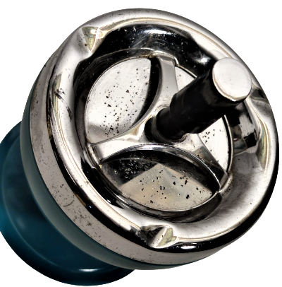 1970 RETRO KROM NİKEL METAL KAPAK MAVİ RENKDE DÖNEN MEKANİZMALİ KÜLLÜK