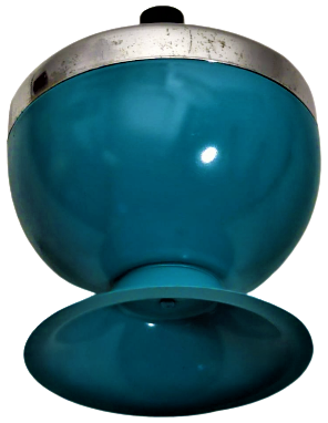 1970 RETRO KROM NİKEL METAL KAPAK MAVİ RENKDE DÖNEN MEKANİZMALİ KÜLLÜK