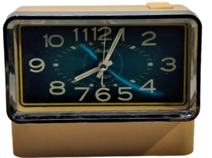 1970 VINTAGE RHYTHM TRANSISTOR ALARM CLOCK JAPAN A - NO 7RAO38 MASA SAAT PARLAK KADRAN