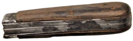 1960 EL YAPIM CELİK CİFT FOKSİYONLU CAKI DIŞI GÜL AGACINDAN YAPILMIŞ CEP CAKISI