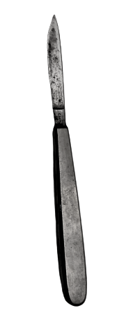 1950 ANTİQUE COLLIN BİSTÜRİ AMELİYATLARDA KESİMLERDE KULLANILAN CELİK UCLU BICAK ALİMÜNYUM SAPLI