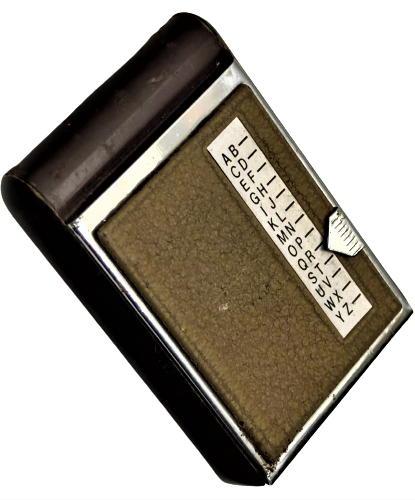 1960 METAL MEKANİK UFAK CEP İÇİN TELEFON FİHRİST YAN KOLU İSTENİLEN HARFİN ÜZERİNE CEKEREK KİŞİYİ BULMA ÖZELLİKLİ