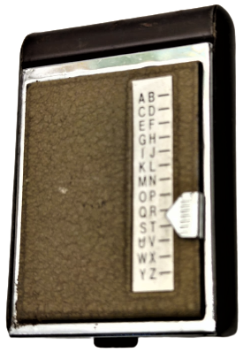 1960 METAL MEKANİK UFAK CEP İÇİN TELEFON FİHRİST YAN KOLU İSTENİLEN HARFİN ÜZERİNE CEKEREK KİŞİYİ BULMA ÖZELLİKLİ