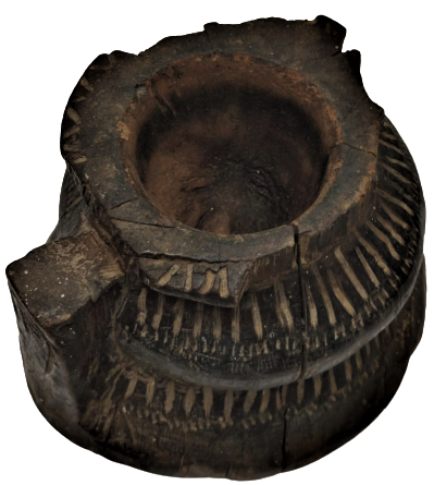 OSMANLI AHŞAP EL İŞLEMELİ EL YAPIM DİBEK KAHVE  KIRMADA UFALANMADA KULLANILAN  HAVAN KOLU YOKTUR