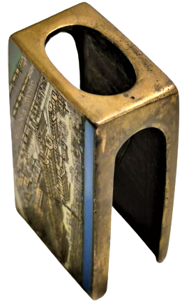 1940 KİBRİTLİK BRONZ ÜZERİ MİNELİ ALMAN JULIUS PINTSCH BUR ERINNERUNG AN FÜRSTENIVALDE STREICHHÖLZER