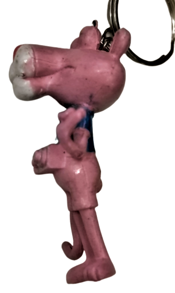 1970 PEMBE PANTER KAUCUK  BOYNUNDA MAKİNESİYLE FOTOGRAF CEKEN TEMALI  ANAHTARLIK