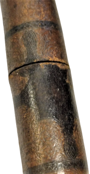 HANEDAN MÜHÜRÜ FİLDİŞİ KUTUSUNDA FİLDİŞİ MÜHÜR KUTUNUN DISI İŞLENMİŞ KAHVERENGİ  DERİ KAPLAMA MUHUR 