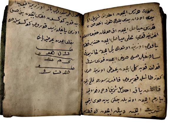 EL YAZMA SAYFALAR MÜHÜRLÜ DUA İLİM FEYZ ANLATIM YOL GÖSTERİCİ KİTABI KABI BEZ CİLT KAPLAMA 