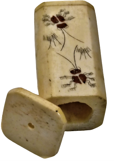 FİL DİŞİ ÜZERİ BÖCEK TEMALI UZAK DOGUDA YAPILAN KULLANILAN DÖVÜŞCÜ BÖCEKLERİ KAPAKLI HAVALANDIRMALI TAŞIMA KUTUSU