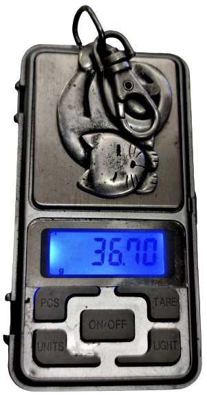 ÖZEL TASARIM GÜMÜŞ UYUYAN KEDİ ANAHTARLIK 36.70 GRAM