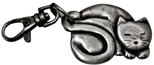 ÖZEL TASARIM GÜMÜŞ UYUYAN KEDİ ANAHTARLIK 36.70 GRAM