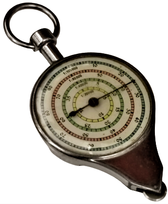 OPİZOMETRE KROM MEKANİK HARİTA ÜZERİNDE YÜRÜTÜLEREK MESAFE  ÖLCER CİFT TARAFLI İBRELİ ŞEFFAF KADRAN