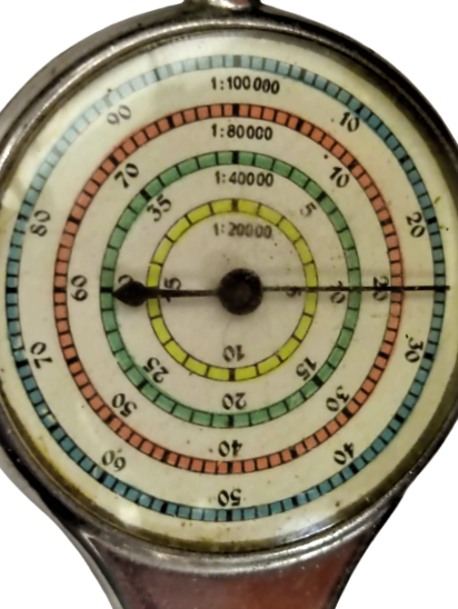 OPİZOMETRE KROM MEKANİK HARİTA ÜZERİNDE YÜRÜTÜLEREK MESAFE  ÖLCER CİFT TARAFLI İBRELİ ŞEFFAF KADRAN
