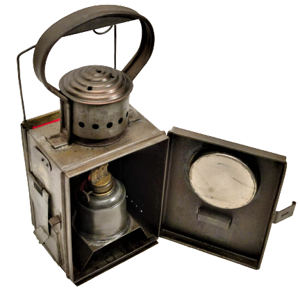 1920  T.C. DEVLET DEMİR YOLLARI YOL İŞARET FENERİ METAL TAŞINABİLİR FENER VE DİREKLERE TAKILMA APARATLI GAZ YAGLI  BEZ  FİTİLLİ YOL İŞARET FENERİ 