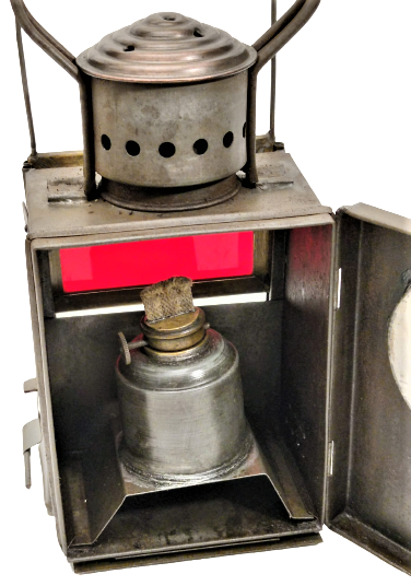 1920  T.C. DEVLET DEMİR YOLLARI YOL İŞARET FENERİ METAL TAŞINABİLİR FENER VE DİREKLERE TAKILMA APARATLI GAZ YAGLI  BEZ  FİTİLLİ YOL İŞARET FENERİ 